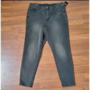 OAT High Rise Skinny Jeans 18W Black Stretch Denim New